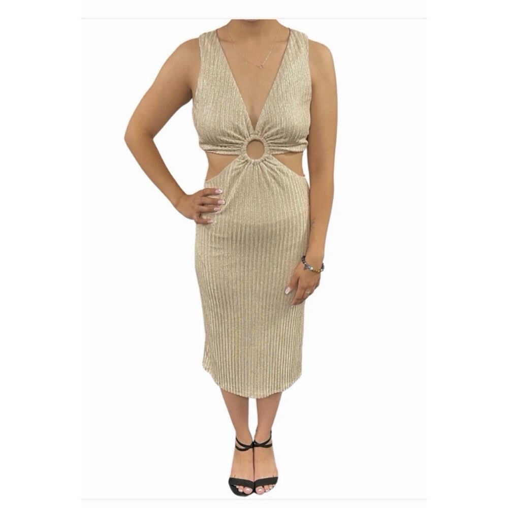 Women’s Gold Goddess Dress XtraOrdinary Speechless Sleeveless Open Back Size XL